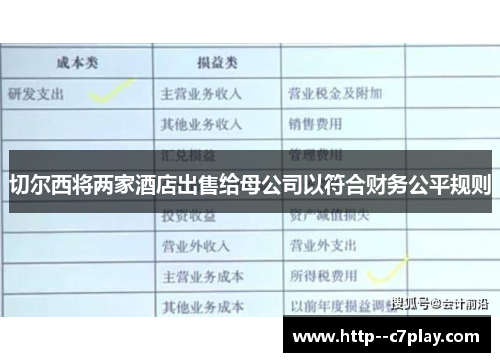 切尔西将两家酒店出售给母公司以符合财务公平规则